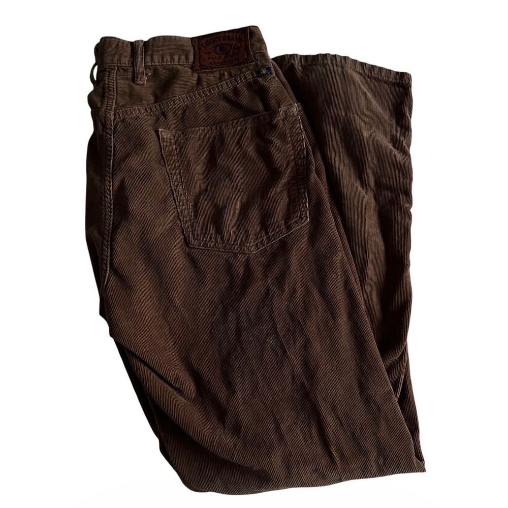 Lucky Brand Men Pants 34x30 Brown Khakis Corduroy 221 Original Straight Button